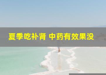 夏季吃补肾 中药有效果没